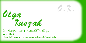 olga kuszak business card